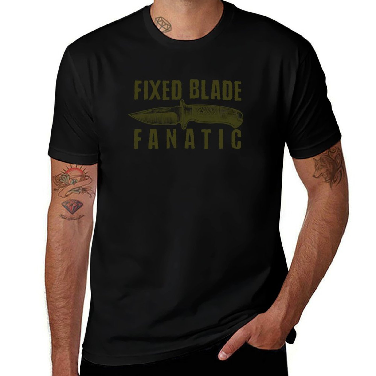 Edc Carry For Men - T-shirt Fixed Blade Fanatic - Everyday